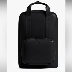 Monos Black Vegan Leather Travel Backpack